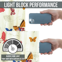 2 Pcs 300GSM Periwinkle Bohemian Cotton Canvas Curtain Window/Door/Semi Long Door/Long Door Curtains