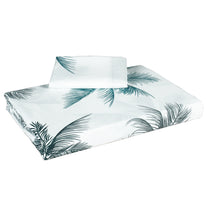 Sparkle 144 TC 100% Cotton White & Teal Single Bedsheet Combo | Set of 2 |