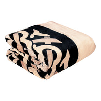 Finley 300 GSM Beige & Black Graphic Single Size Blanket