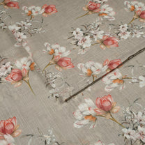 2 Pcs Beige & Pink Sheer Window / Door / Semi Long Door/ Long Door Curtains