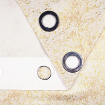 2 Pcs Blackout Foil Off White & Golden Splatter Window/Door/Semi Long Door/Long Door Curtains