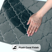 2 Units Encore Memory Foam Quatre Foil Grey Doormat