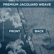2 Pcs 400GSM Navy Blue & White Azurio Jacquard Polyester Window / Door / Semi Long Door/ Long Door Curtains