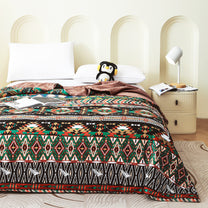 240 GSM Beige Aztec Boho Microfiber Reversible Double Comforter