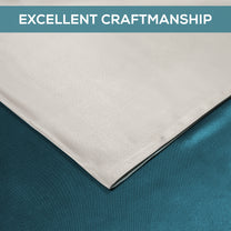 2 Pcs Blackout Foil Cyan Blue & Light Grey Gradient Window/Door/Semi Long Door/Long Door Curtains