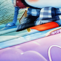 Story@Home Treedee 240 TC Pink & Blue Double Size Penguin Bedsheet With 2 Pillow Cover
