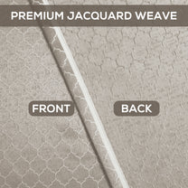 2 Pcs 400 GSM Dark Brown & White Azurio Jacquard Polyester Window / Door / Semi Long Door/ Long Door Curtains