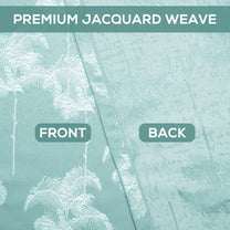 2 Pcs 400GSM Aqua & White Azurio Jacquard Polyester Window / Door / Semi Long Door/ Long Door Curtains