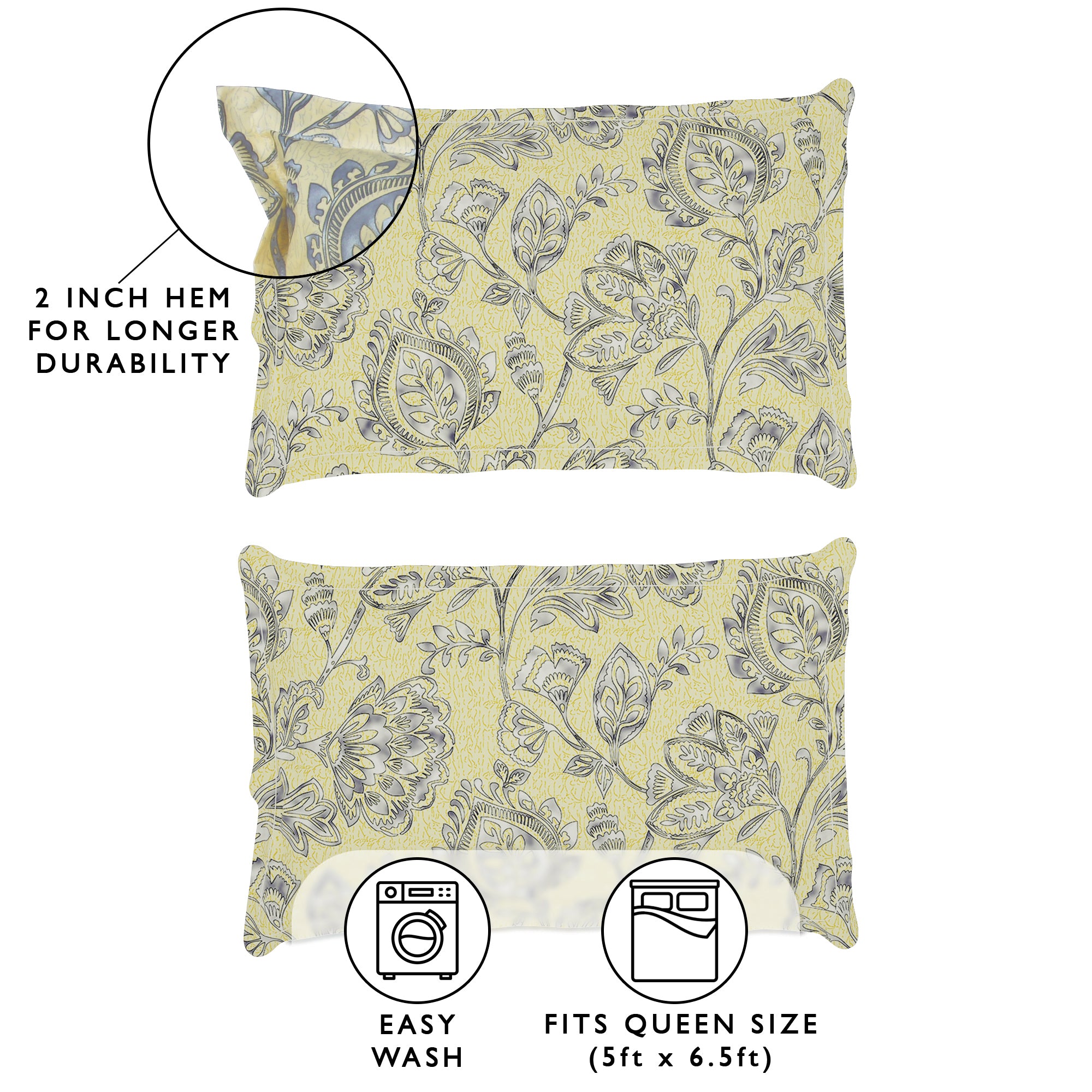 Story@Home 2 Pcs Arena Microfiber Double Bedsheets Combo With 4 Pillow Covers - Mauve & Cream