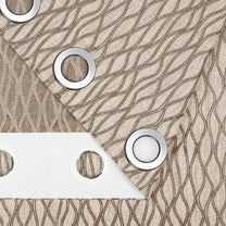 2 Pcs 400 GSM Brown Azurio Jacquard Window / Door / Semi Long Door/ Long Door Curtains