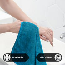 Story@Home 2 Units Microfiber Men Bath Towels - Blue