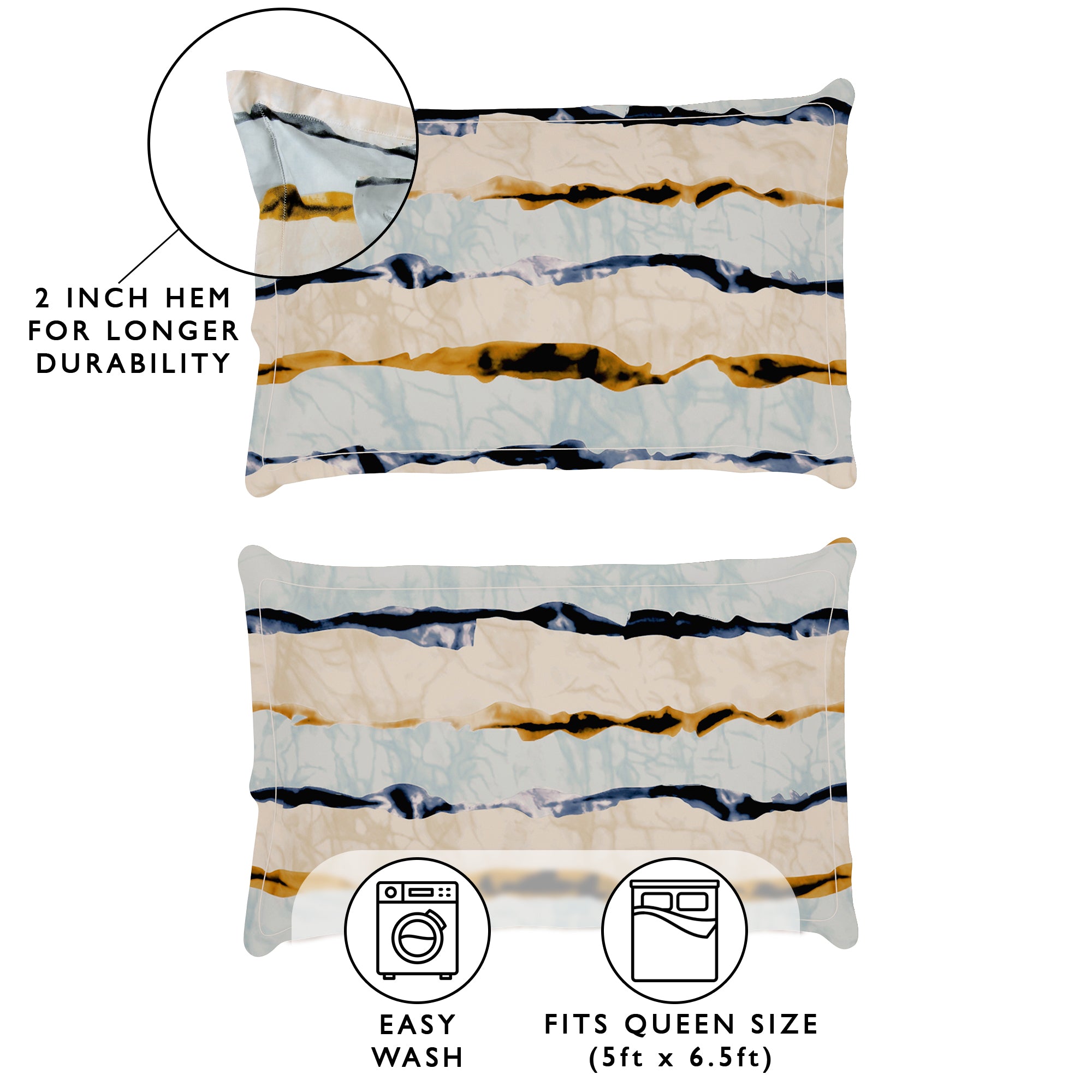 Story@Home 2 Pcs Arena Microfiber Double Bedsheets Combo With 4 Pillow Covers - Grey & Multicolor