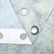 2 Pcs Blackout Foil Light Grey & Golden Splatter Window/Door/Semi Long Door/Long Door Curtains