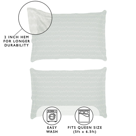 Arena 160 TC White & Sky Blue Abstract Double Size Bedsheet With 2 Pillow Cover