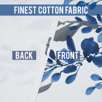 2 Pcs 300GSM Blue Bohemian Cotton Canvas Curtain Window/Door/Semi Long Door/Long Door Curtains
