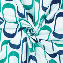 2 Pcs Nature Abstract Blue Polyester Window and Door Curtains