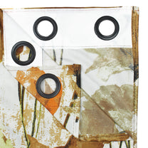 2 Pcs Brown Nature Floral Print Polyester Window / Door Curtains