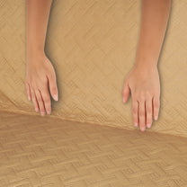 Sofa Throw Cover With Solid Pattern In Beige For 1 | 2 | 3 | 4 Seater From Story@Home