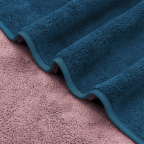 Story@Home Navy Blue & Peach 2 Units Microfiber Bath Towels For Men, Women & Kids