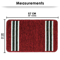 Story@Home 2 Pcs Red Stripes Nylon Anti Skid Doormat