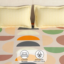 Arena 186 TC Cream Double Size Fitted Bedsheet With 2 Pillow Cover