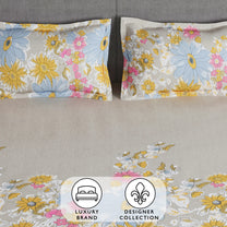 Arena 186 TC Beige Queen Size Fitted Bedsheet With 2 Pillow Cover