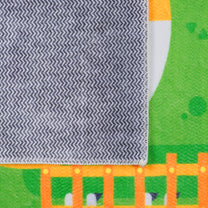 Story@Home Green Zoo Animals Design Printed Carpet With Anti-Skid Back For Kids