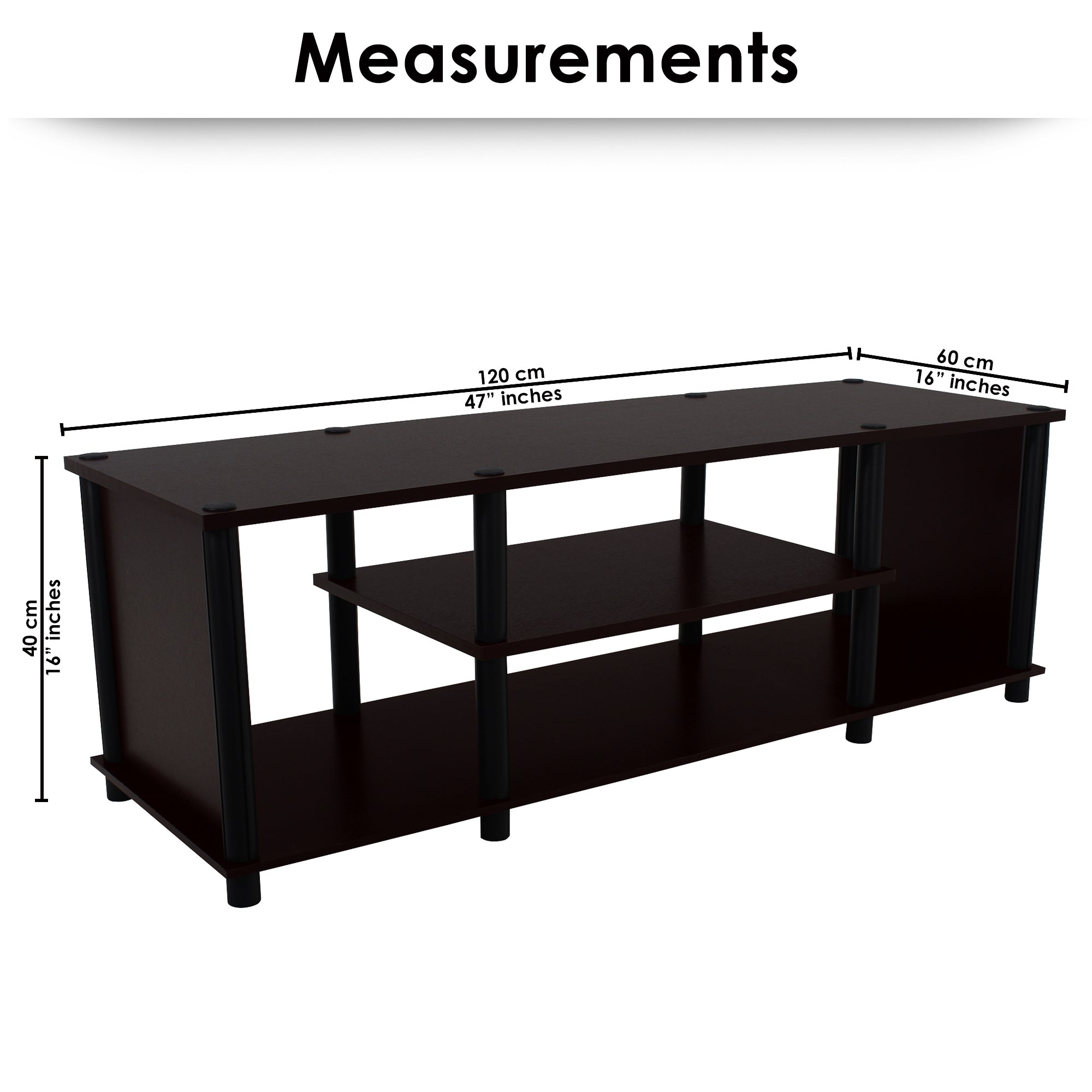 Lazywud TV Unit For Living Room (Dark Wenge)
