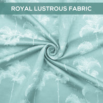 2 Pcs 400GSM Aqua & White Azurio Jacquard Polyester Window / Door / Semi Long Door/ Long Door Curtains