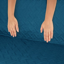 Sofa Throw Cover With Solid Pattern In Navy Blue For 1 | 2 | 3 | 4 Seater From Story@Home