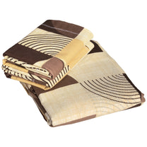 Ventura 144 TC 100% Cotton Brown & Yellow Abstract Double Bedsheet