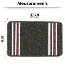 Story@Home Brown & Black Stripes Nylon Anti Skid Doormat