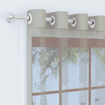 2 Pcs Orange & Ivory Sheer Window / Door / Semi Long Door/ Long Door Curtains
