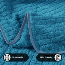 Story@Home 2 Pcs Microfiber Hand Towels - Blue