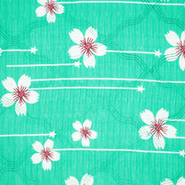 180 GSM Ocean Green Floral/Motif Microfiber Fusion Reversible Double Comforter