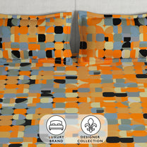 Arena 186 TC Rust Orange Queen Size Fitted Bedsheet With 2 Pillow Cover