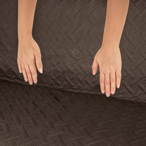 Sofa Throw Cover With Solid Pattern In Brown For 1 | 2 | 3 | 4 Seater From Story@Home