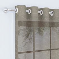 2 Pcs Jade Green & Ivory Sheer Window / Door / Semi Long Door/ Long Door Curtains