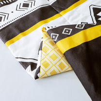 240 GSM Black Aztec Boho Microfiber Reversible Double Comforter