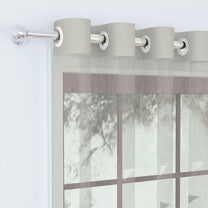 2 Pcs Blue & Ivory Sheer Window / Door / Semi Long Door/ Long Door Curtains