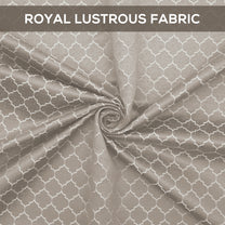 2 Pcs 400 GSM Dark Brown & White Azurio Jacquard Polyester Window / Door / Semi Long Door/ Long Door Curtains