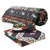 Double Bedsheet & Double Comforter Combo - Beige & Black  Abstract Microfiber Bedding Set