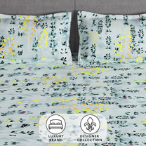 Arena 186 TC Grey Queen Size Fitted Bedsheet With 2 Pillow Cover