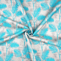 2 Pcs 400 GSM Blue Azurio Jacquard Window / Door / Semi Long Door/ Long Door Curtains
