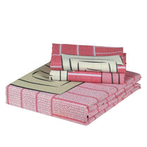 Ventura 144 TC 100% Cotton Pink Squares Double Bedsheet