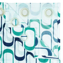 2 Pcs Nature Abstract Blue Polyester Window and Door Curtains