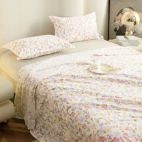 Story@home 300 TC Air Cotton Microfiber Multicolor King Size Floral Bedsheet with 2 Pillow Covers