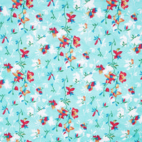 180 GSM Blue Floral Microfiber Fusion Reversible Double Comforter