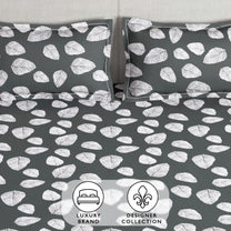 Arena 186 TC Grey Queen Size Fitted Bedsheet With 2 Pillow Cover