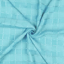 2 Pcs Cyan Blue Sheer Transparent Linen Sheer Window | Door | Semi Long Door | Long Door Curtains